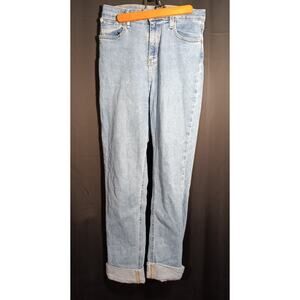 BDG Urban Outfitters Girlfriend Jeans 28 High Rise Light Wash Cuffed Ankle